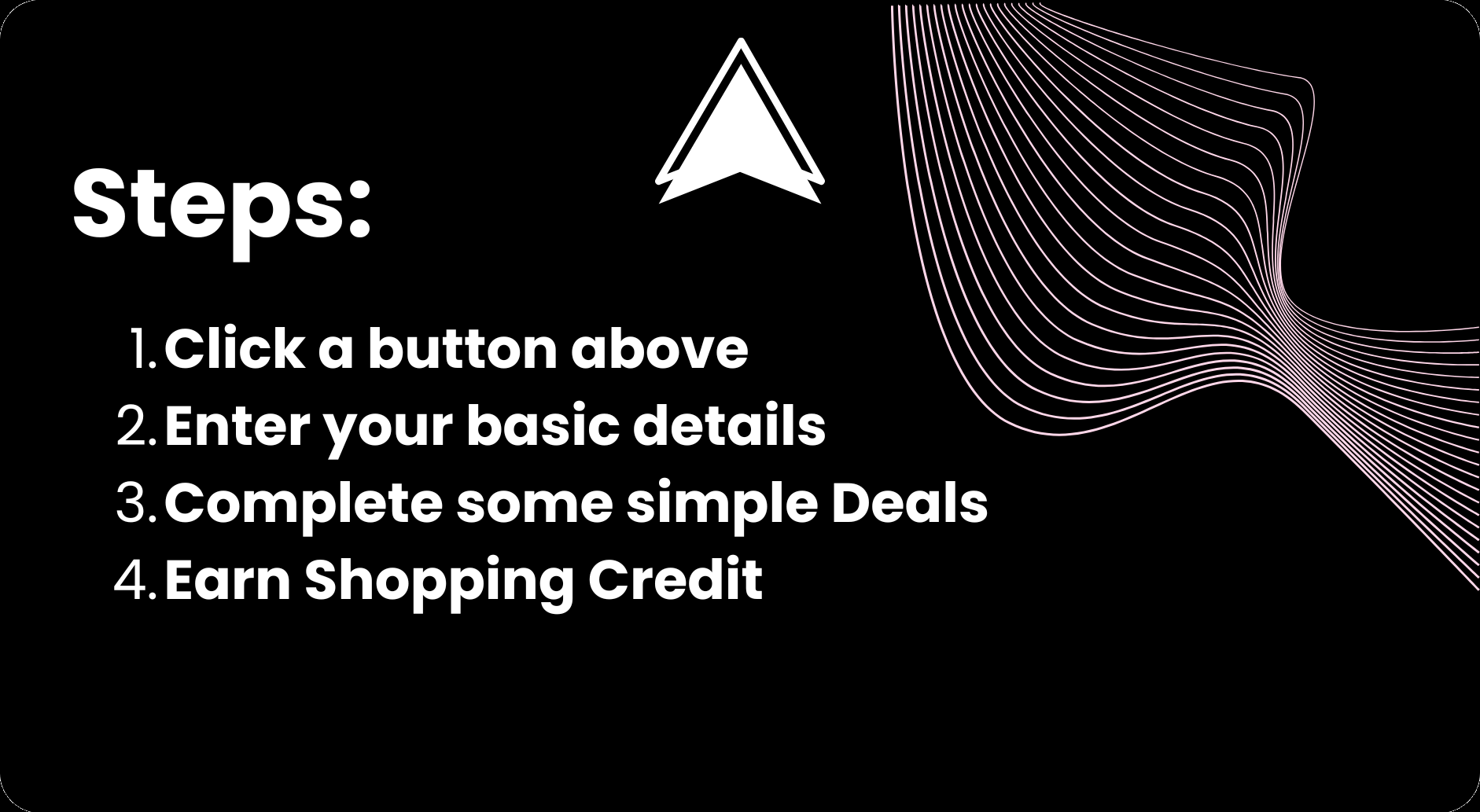 Steps: click a button above, enter your basic details, complete some simple deals, earn shopping credit
